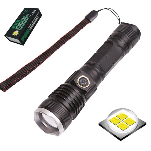 P50 Powerful Flashlight Led Rechargeable Flashlight Usb Long-range Multifunction Waterproof Outdoor Camping Tactical Flashlight