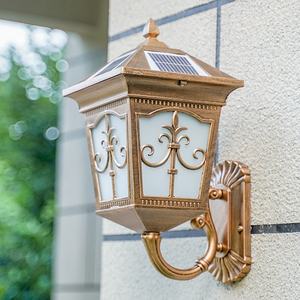 Lámpara de pared LED de jardín Solar de aluminio IP65 para puerta Exterior impermeable al aire libre luz de pared LED Solar montada en superficie - Product Image 1