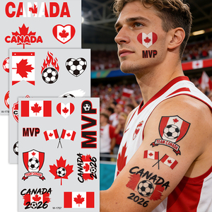 Tatuaggio Temporaneo Indiano Ecologico Divertente Impermeabile e Resistente al Sudore con Bandiera Nazionale Personalizzata per Sport Calcistici 2026 di Alta Qualità - Product Image 2