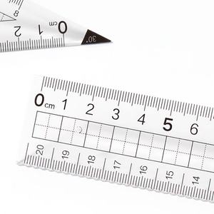 Juego de Reglas Little Fish 1434, 20 cm, Transparente, Recta, Triángulo, Transportador, Herramienta de Dibujo para Exámenes, Juego de Matemáticas - Product Image 1