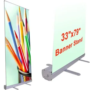 Bannière publicitaire en rouleau d'aluminium, facile à transporter, cadre d'affichage 80x180cm, bannière rétractable à enrouler