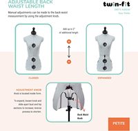 Mannequin de couture ajustable en ABS gris pour buste et torse, idéal pour la confection de vêtements