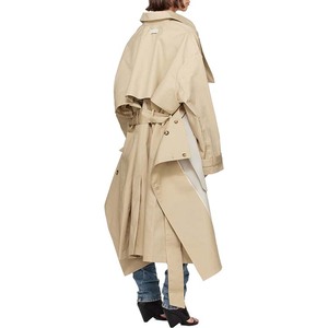 Женский двубортный тренчкот цвета хаки, модный дизайнерский Повседневный осенний непродуваемый плащ высокого качества, оптовая продажа - Product Image 3
