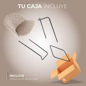 Elegante Taupe Ginebra Cocina Bar Sillas altas Set 2 Asiento suave Tela Moderna Patas de metal para Hotel Hogar Comedor Desayuno Banco Uso - Product Image 2