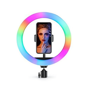 ไฟวงแหวน RGB ขนาด 32 ซม. พร้อมที่วางโทรศัพท์สำหรับถ่ายทอดสดการแต่งหน้าและการถ่ายภาพ - Product Image 2