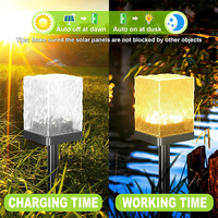Lampes solaires d'extérieur étanches pour pelouse, décor de villa, lampes solaires à piquet en forme de brique de glace, lumière LED solaire carrée pour jardin