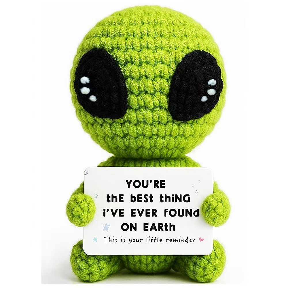Green Sitting alien-y card
