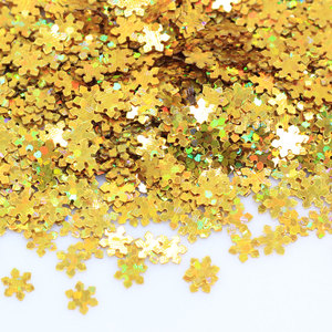 Holographic 4mm Gold Snowflake Glitters Decorations Gel Varnish Nail <strong>Sequins</strong> Flakes Nail <strong>Art</strong> - Product Image 1
