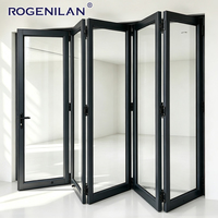 Puertas Plegables de Vidrio Doble con Aislamiento Acústico Rogenilan Florida, Puertas Plegables de Aluminio con Vidrio Low-E para Casas