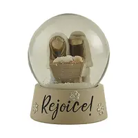 פופולרי שרף ישו פסל מלאכת שלג קריסטל כדור חג המולד המולד Scene עם REGOICE לוגו עבור עיצוב הבית