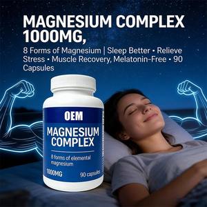 Cápsulas de Glicinato de Magnesio para Adultos OEM, Gran Venta, Mejora la Densidad Ósea, Apoyo para el Sueño, 90 Cápsulas por Botella, Productos de Belleza - Product Image 3