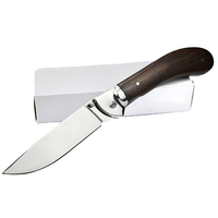Couteau pliant de survie classique à manche en bois, best-seller européen, en acier 9Cr18Mov, couteau de poche DIY OEM avec étui