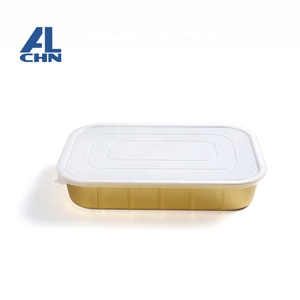 Gold Inside,Black Outside 3500ML/123oz <strong>Food</strong>-grade Large Size Takeaway <strong>Food</strong> Packaging BBQ Aluminum <strong>Foil</strong> <strong>Container</strong> With Clear Lids - Product Image 5