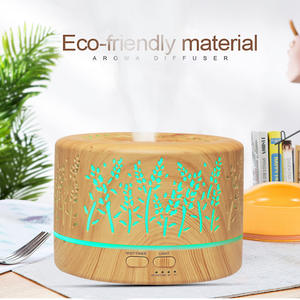 Diffuseur d'arômes en forme d'épi de blé 500 ml, humidificateur à grain de bois avec lumière LED, écologique, pour usage domestique - Product Image 1