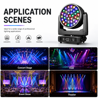 Lampu Panggung Profesional untuk Acara Konser 37x15/40W RGBW LED Moving Head Wash Light Zoom Linear Stage Light DMX Bee Eye