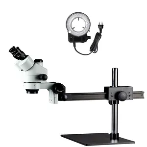 Microscopio Stereo trinoculare industriale 7X-45X tutto il metallo cromato parti meccaniche Hardware strumento per microscopio artigianale