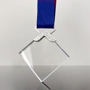 Rhombus Form Kristall medaille Gold und Silber Bronze MEDAILLEN mit Band MH-MJ0265 - Product Image 5