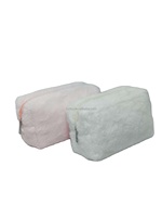 Petite trousse de toilette et de maquillage imperméable à fermeture éclair, imprimée au bloc, tendance