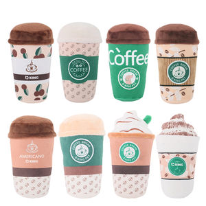 Интерактивный плюшевый фаршированный кофе игрушки для домашних животных пищащий напиток игрушка для собак - Product Image 2