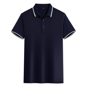 Camisa Polo de Poliéster de Color Sólido para Hombre, Manga Corta, Ropa de Trabajo, Uso Diario, Azul - Product Image 2