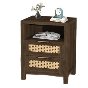 Imitation rattan bedside table, home bedroom, <b>small</b> apartment, simple solid wood storage <b>cabinet</b>, new creative shelf - Product Image 5