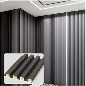 Hot Nhà Máy Giá tùy chỉnh trang trí nội thất Dải Gỗ nhựa composite Ốp gỗ thay thế WPC Panel tường