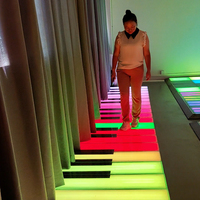 Lumière LED RGB interactive pour sol, induction musicale, pour marches d'escalier, éclairage encastré multicolore pour espace public