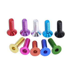 Tornillos de Cabeza Plana de Aluminio Anodizado de Colores, Rosca Métrica Estándar, Colores Surtidos - Product Image 5