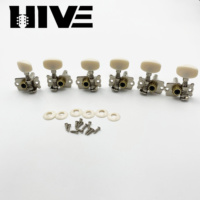 HIVE Wholesale 6pcs/ Set 6String Open Type Steel Posts 3R3L Guitar Tuning Pegs W/ Dual Screw Holes Tuning Keys for Wooden Guitar