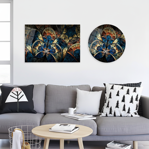 Golden Fractal Glass <b>Canvas</b> Print: Elegant Modern <b>Wall</b> Art,TEMPERED GLASS ART - Product Image 3