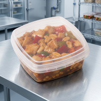 Conteneur alimentaire en PP en vrac avec couvercle 500 ml, boîte repas préparée, compatible congélateur et micro-ondes, moulé par injection, jetable