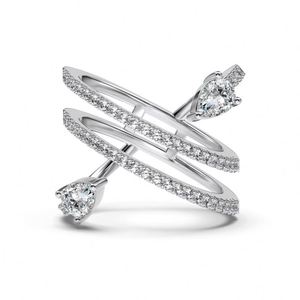 Dylam Magnificent Fine Jewellery Non Tarnish Rhodium Plated S925 <b>Silver</b> Multiple Layer <b>Eternity</b> Band 5A Zirconia Bridal <b>Rings</b> - Product Image 1