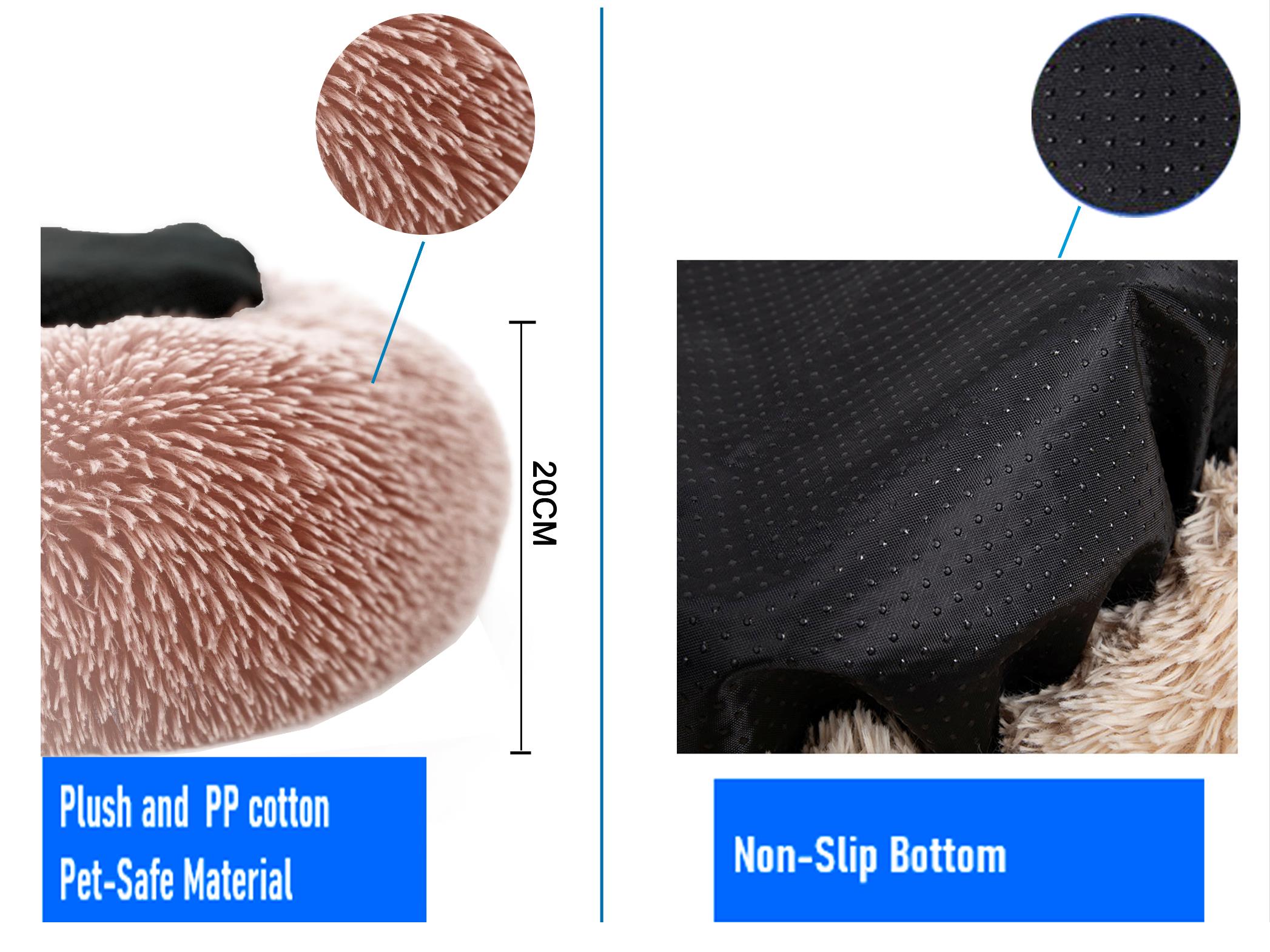 Wholesale Factory 50*50*4cm Warm Washable For Small Animal And Furry Round Pet Bed With Memory Foam For Pets