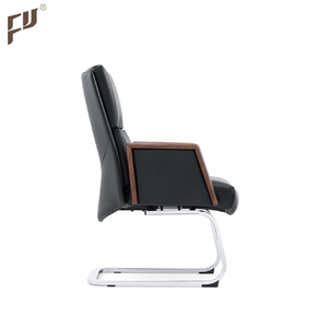 Trung Quốc Nhà sản xuất mới nhất phong cách Bắc Âu PU da đẹp Ghế văn phòng mà không có bánh xe gỗ - Product Image 5