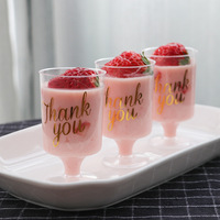 Verre à vin, gobelet à mousse, coupe à dessert pour mariage, petite coupe à gelée, jetable, en plastique PS transparent et solide