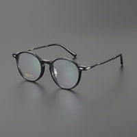 Montura de Gafas Ópticas y de Lectura Redondas Vintage de Acetato, Unisex, Protección Transparente, Logotipo Personalizado, OEM, ODM