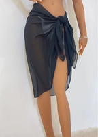 Pareo de Playa de Gasa Transparente, Falda Envolvente, Cubierta para Traje de Baño, Venta Caliente de Fábrica