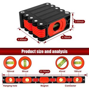 Toptan taşınabilir alüminyum manyetik su terazisi 5 tarafı katlanır su terazisi - Product Image 2
