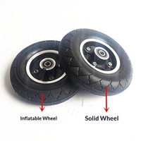 Ensemble de roue avant pour trottinette électrique avec pneu pneumatique de 8 pouces, pneus intérieur/extérieur, jante en alliage d'aluminium et roulement