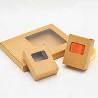 Boîte en carton kraft réutilisable avec fenêtre pour savon artisanal, petits accessoires, biscuits, emballage pliable en papier, impression UV à chaud