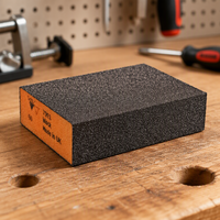 Bloc de ponçage brun en aluminium, éponge abrasive souple, outils abrasifs 100x70x25mm 3.9"x2.7"x1" en mousse EVA