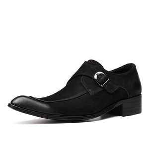 Chaussures en cuir haut de gamme pour hommes, pour tenue de cérémonie, en cuir de vachette de première qualité, à bout pointu et dessus relevé - Product Image 6