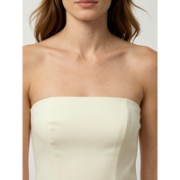 Robe mini sans bretelles en satin tissé uni, lavable, taille naturelle, pour femme, idéale pour les fêtes printemps-été