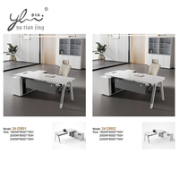 Meubles de bureau de luxe haut de gamme sur mesure, table de direction en placage de bois, bureau de direction en forme de L pour PDG