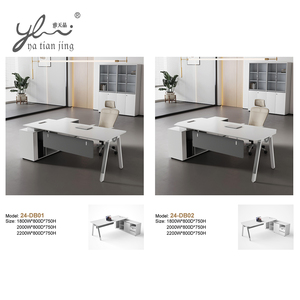Özel High End <span class=keywords><strong>l</strong></span>üks ofis mobilyası patron masası ahşap kaplama <span class=keywords><strong>l</strong></span>-şekil yönetici başkan ceo'su ofis masası - Product Image 3