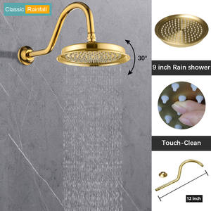 نظام مجموعة صنبور دش المطر العتيق: رأس هطول الأمطار 9 بوصة وبخاخ محمول باليد ، صمام نحاسي تحويل ذو اتجاهين مع طقم تشذيب - Product Image 3