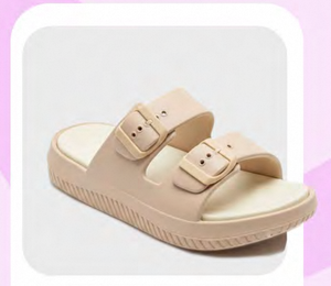 Sandali Unisex in EVA con Doppio Cinturino, Comodi, Estivi, Casual, Punta Aperta, Chiusura con Fibbia, Colore Khaki - Product Image 4