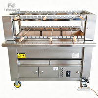 Gril Commercial Rotatif Type Ouvert pour Churrasco Brésilien Sans Capot pour Restaurant, Demi-Gril Churrasco