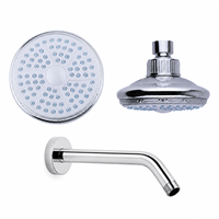 Douche de plafond chromée anti-rayures avec articulation flexible pivotante, jet unique, garantie 3 ans pour salle de bain moderne