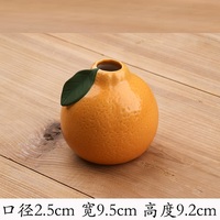 MSH Ornement décoratif de petit vase en céramique orange au design minimaliste moderne pour chambre à coucher